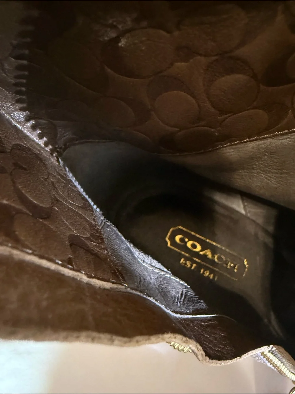 Coach taupe leather